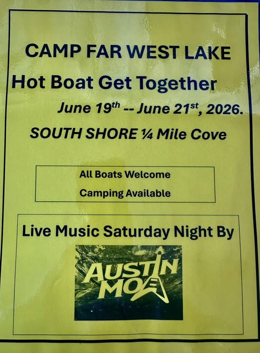 Hot Boat Get Together flyer — June 19-21, 2026